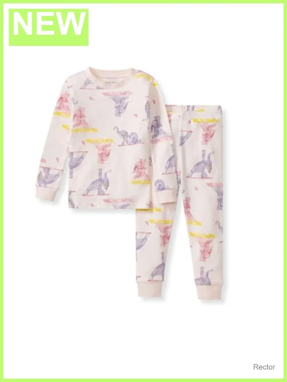 Organic Cotton Toddler Pajama Set 2-Piece Rib Knit Snug Fit Sleepwear